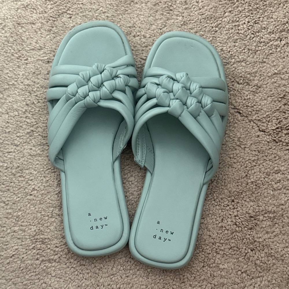 A New Day Women's Light Blue Braided Sandals